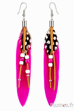 Oorbellen - lengte 10 cm - fuchsia